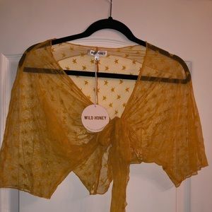 Wild Honey Mesh Stars Top